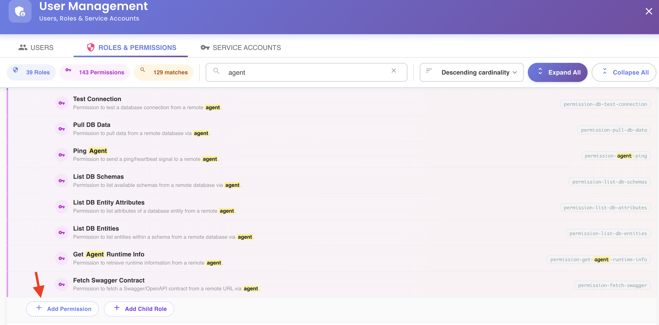 Add Permission button