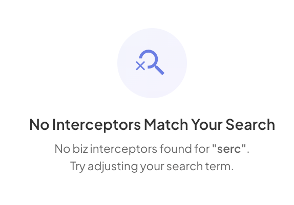 No interceptors match the current search term