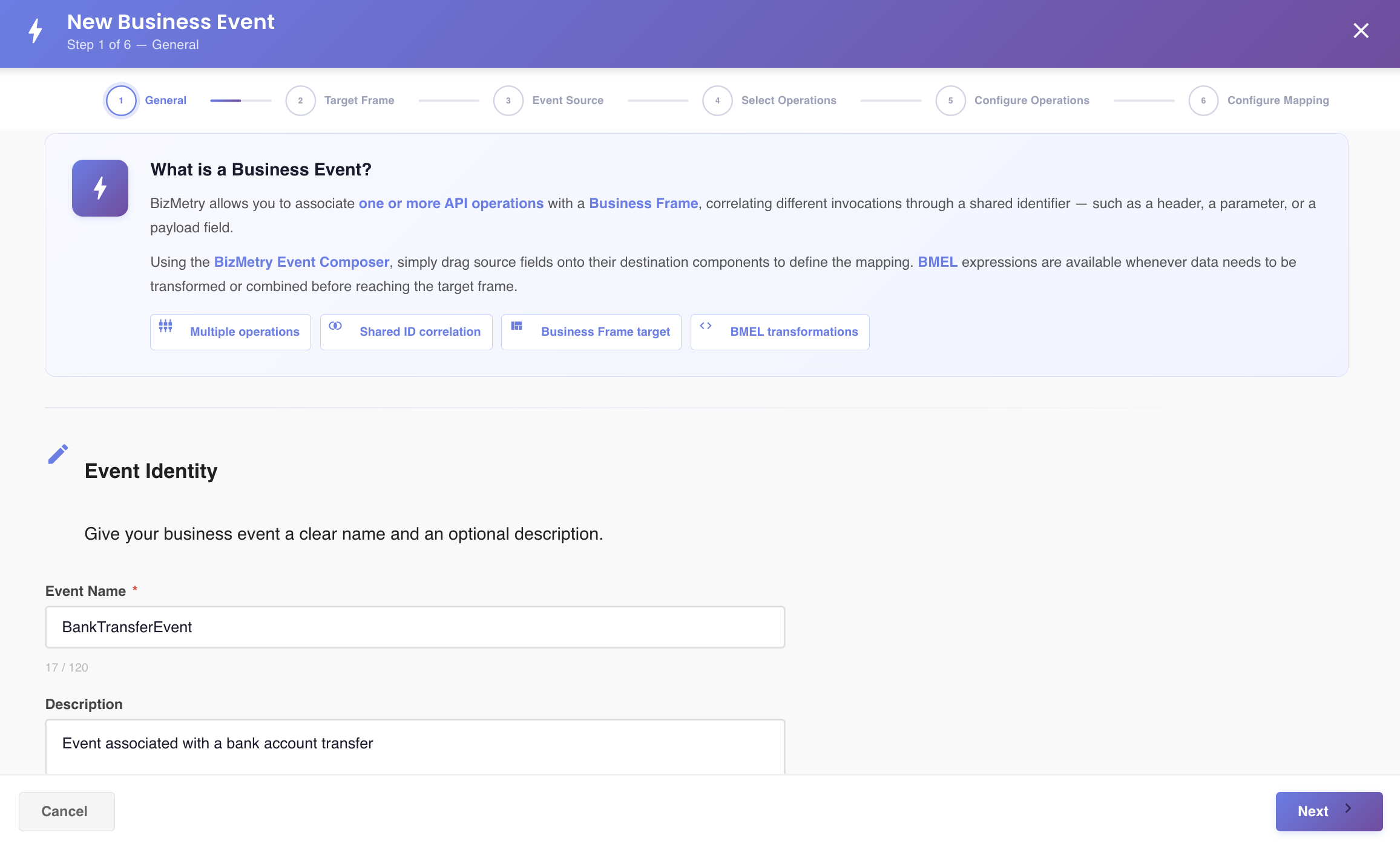 Step 1 - Event Identity