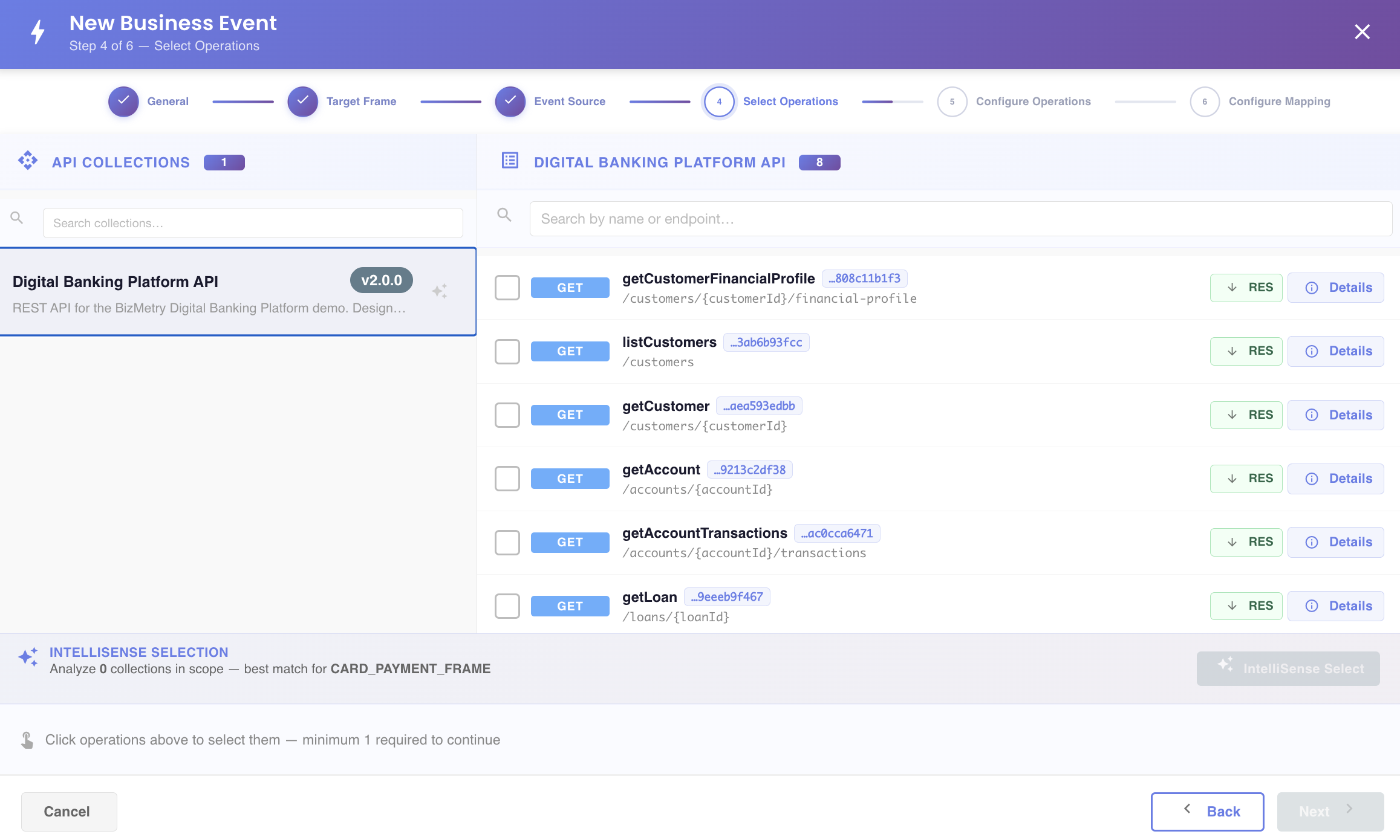 Step 4 - Select Operations (overview)