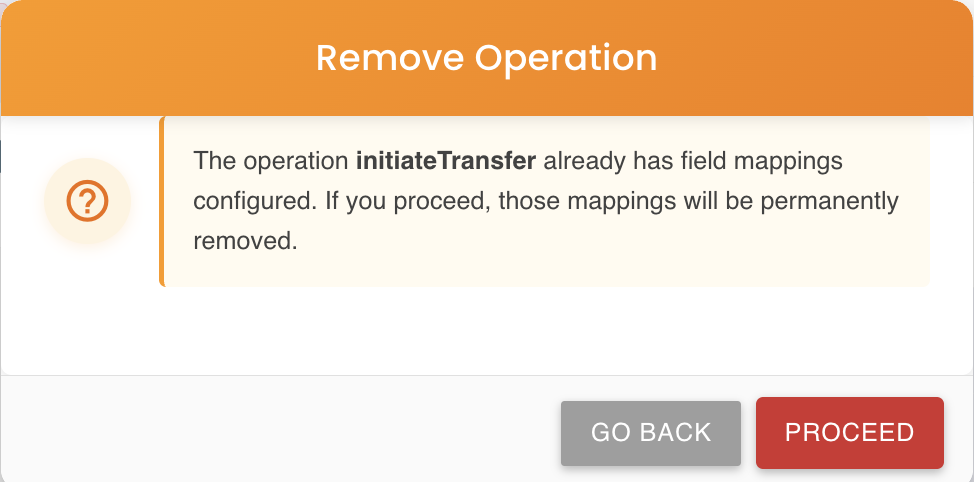 Confirm operation removal