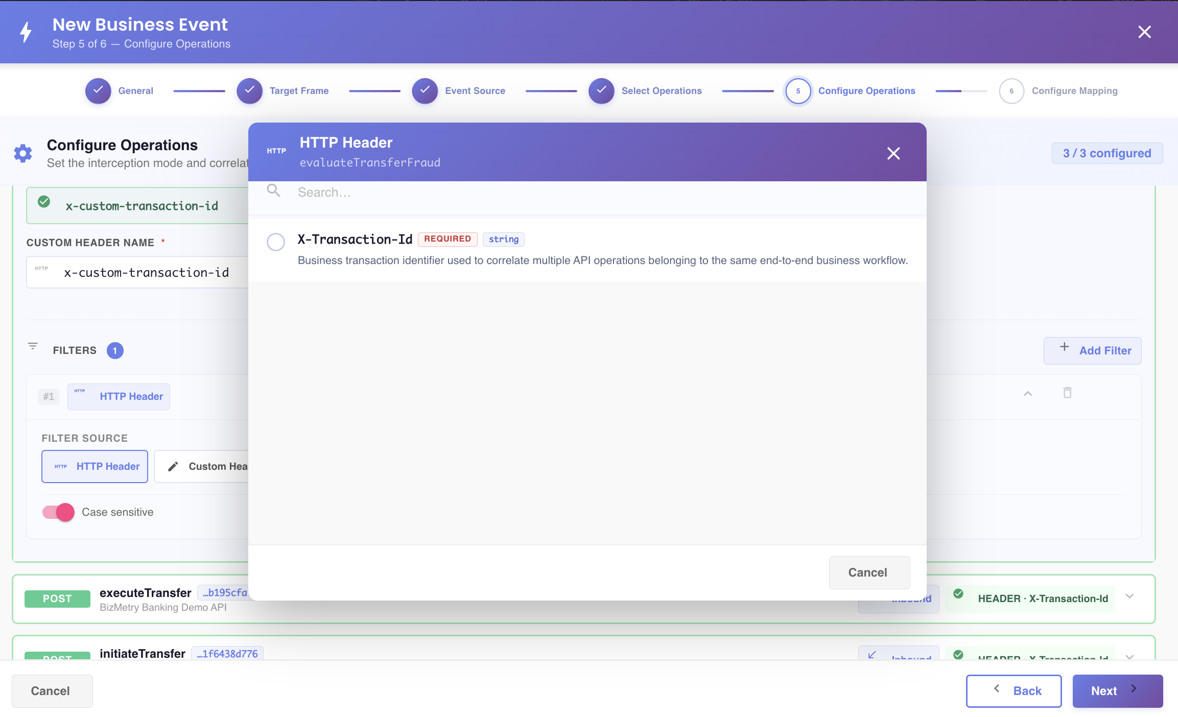 Add filter - HTTP header