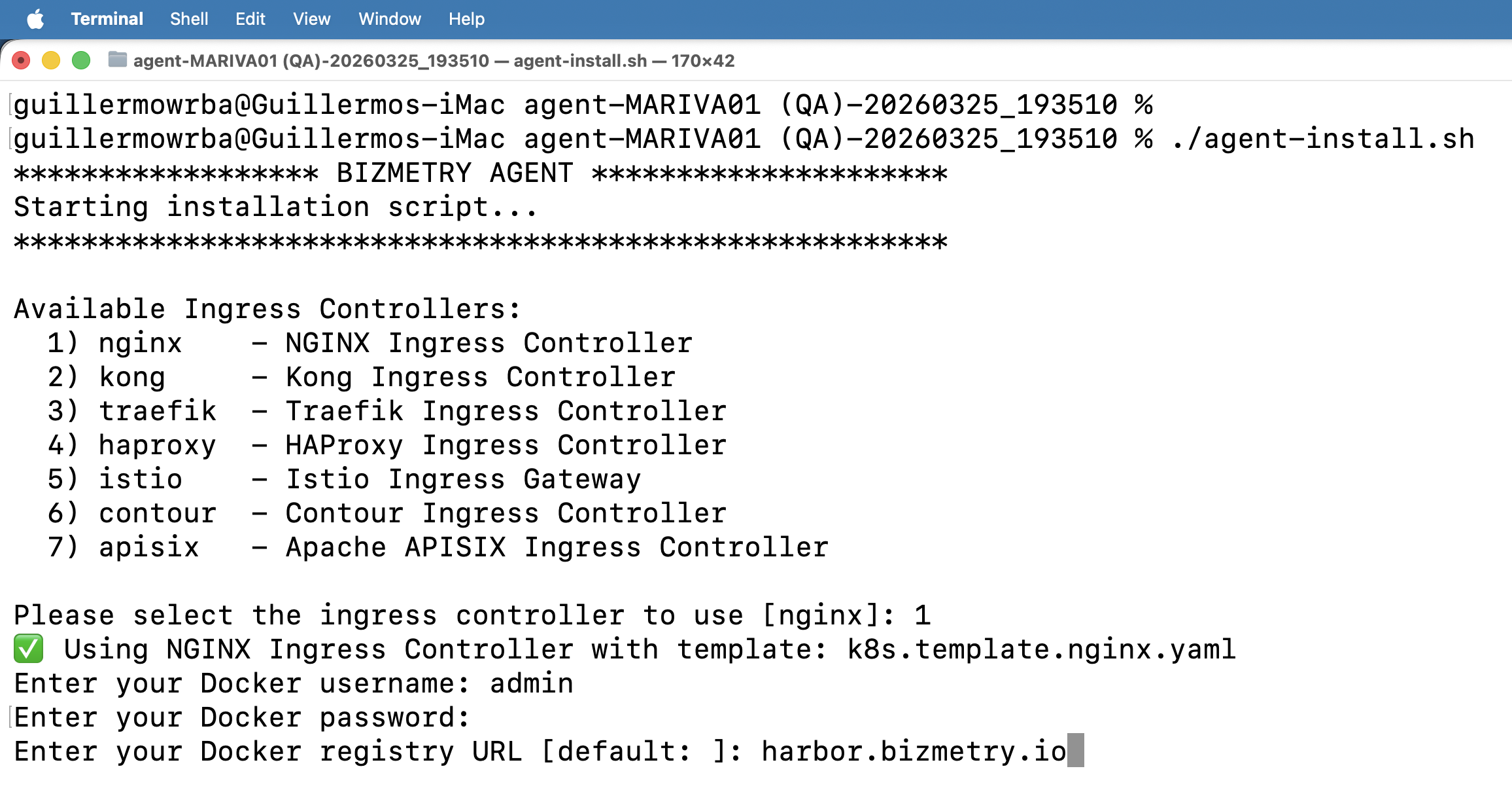 Manually install agent 1