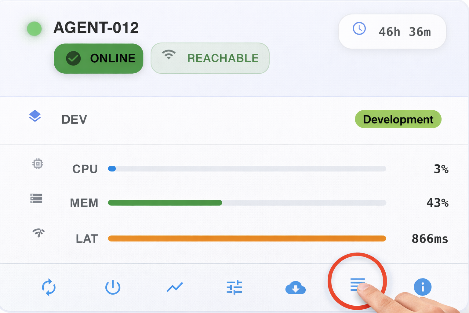 Agent Log Button