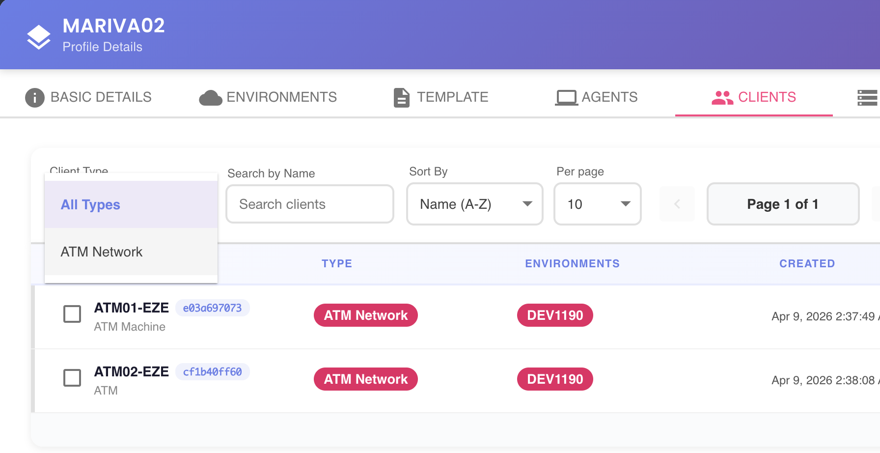 Client Type Filter