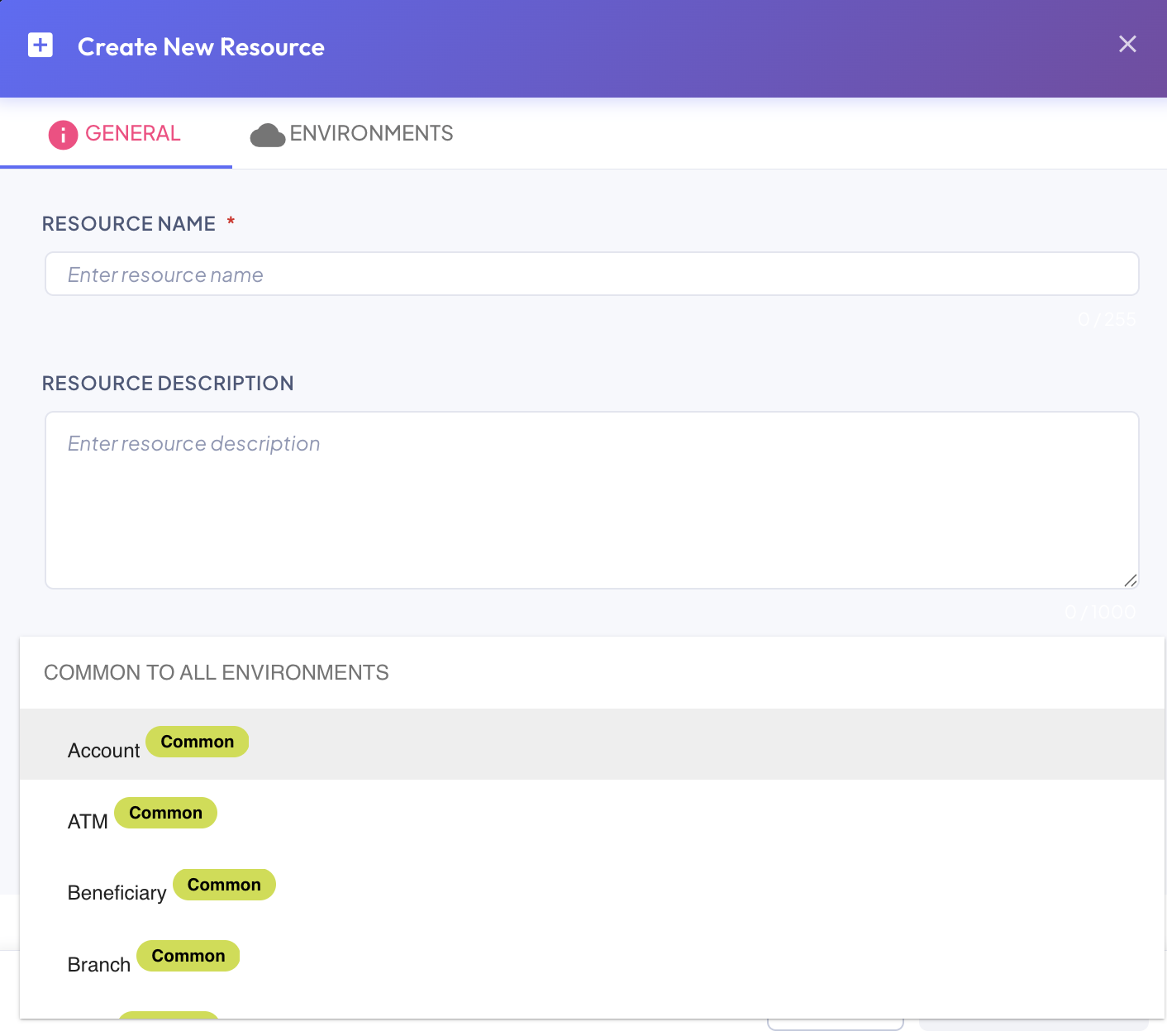 Create Resource — General