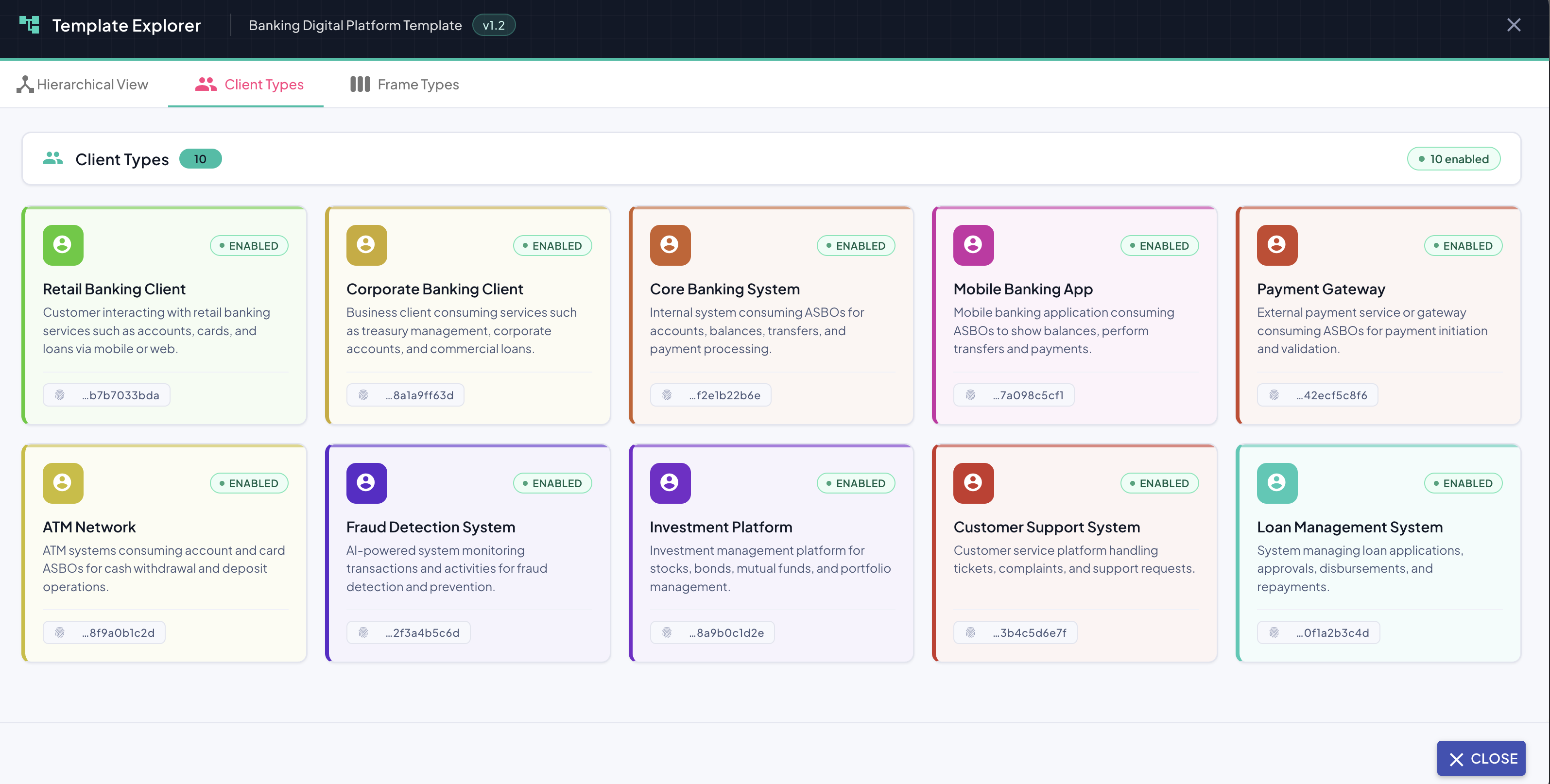 Template Explorer Client Types