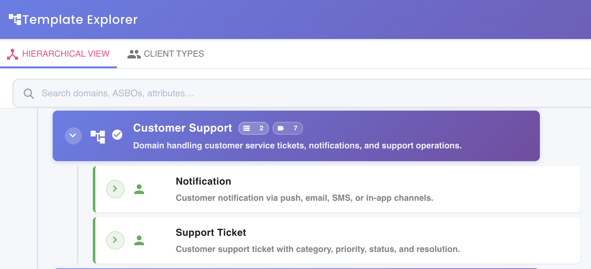 Template Explorer Domain Expanded
