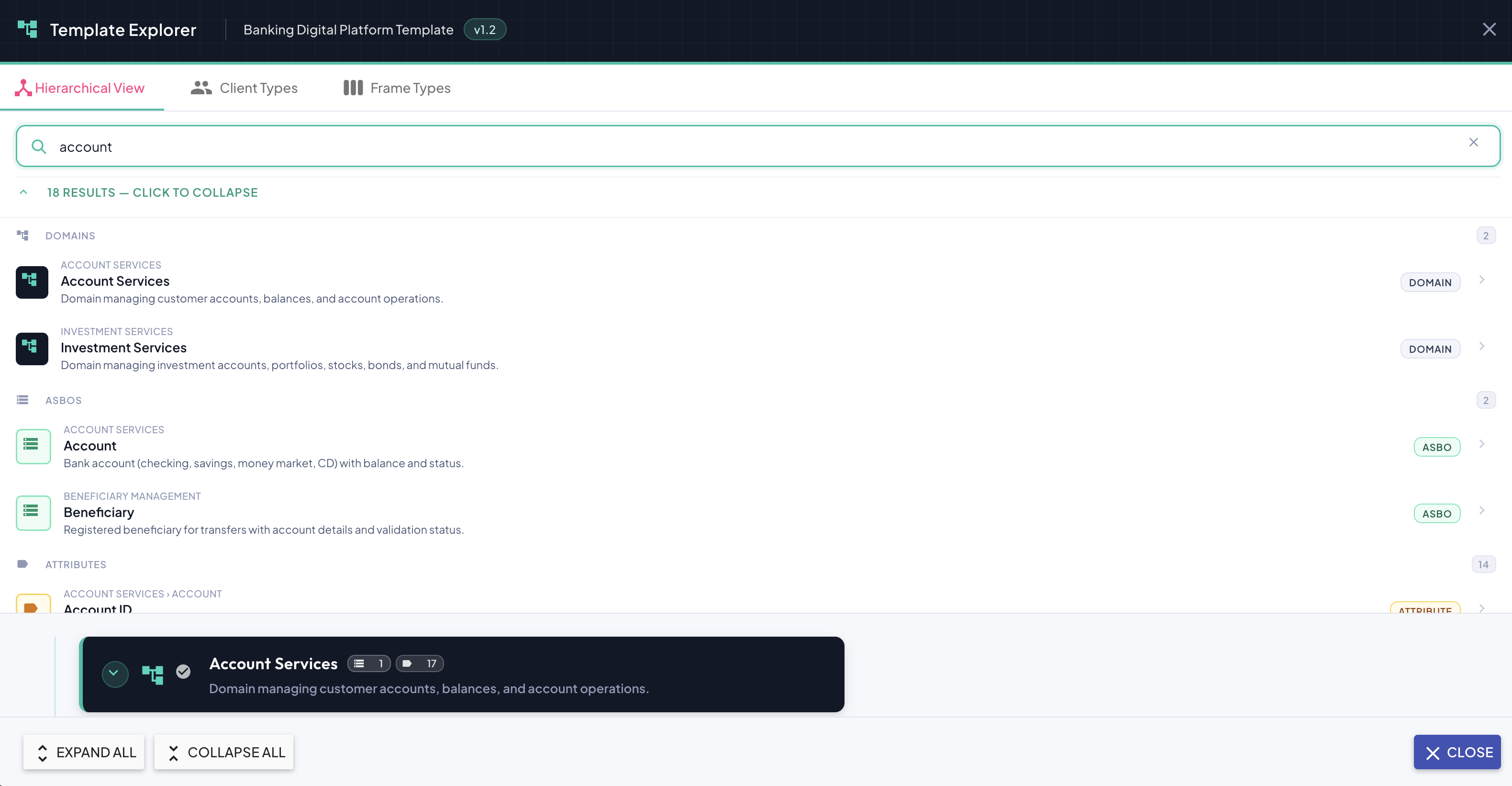 Template Explorer Search