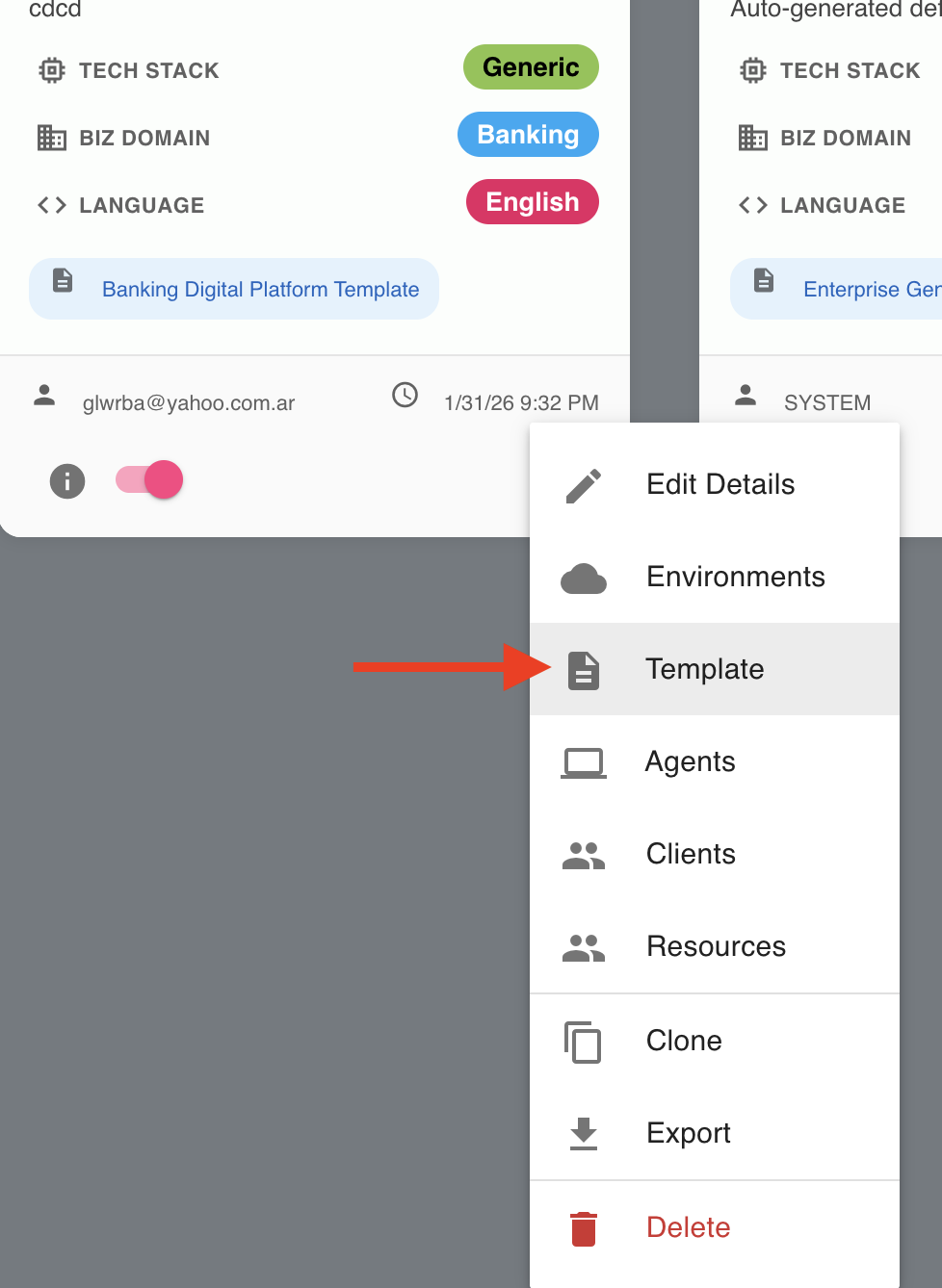 Profile Template Submenu