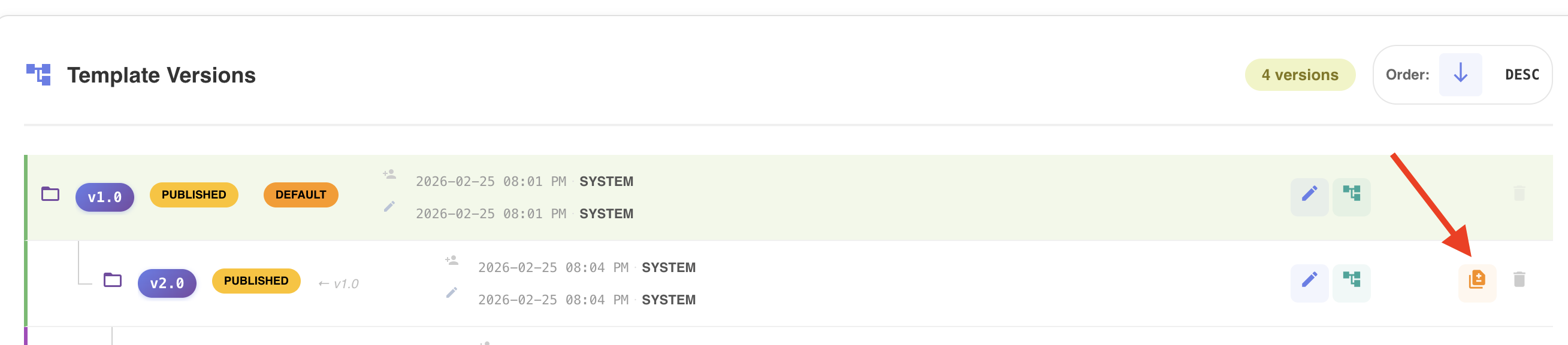 Change Log Button